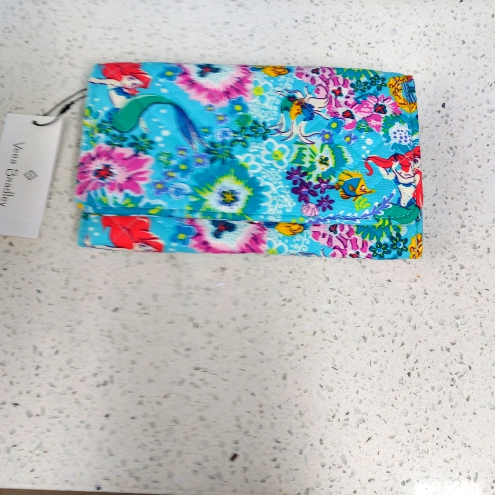 Vera Bradley Disney Little Mermaid Trifold Clutch Wallet NWT